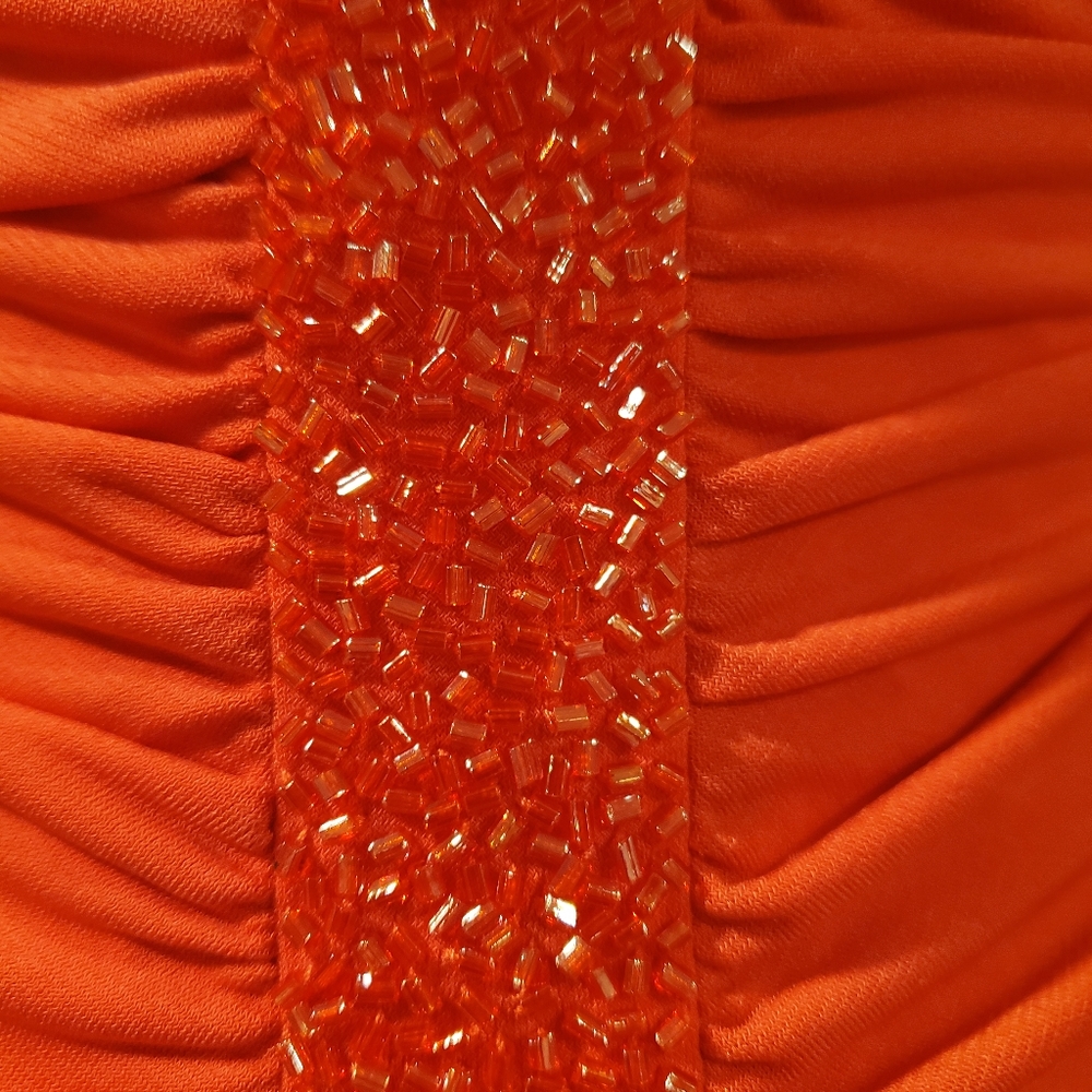 Cache designer brand RED dress contour bodycon with bead detailing / zipper, S - Picture 11 of 14